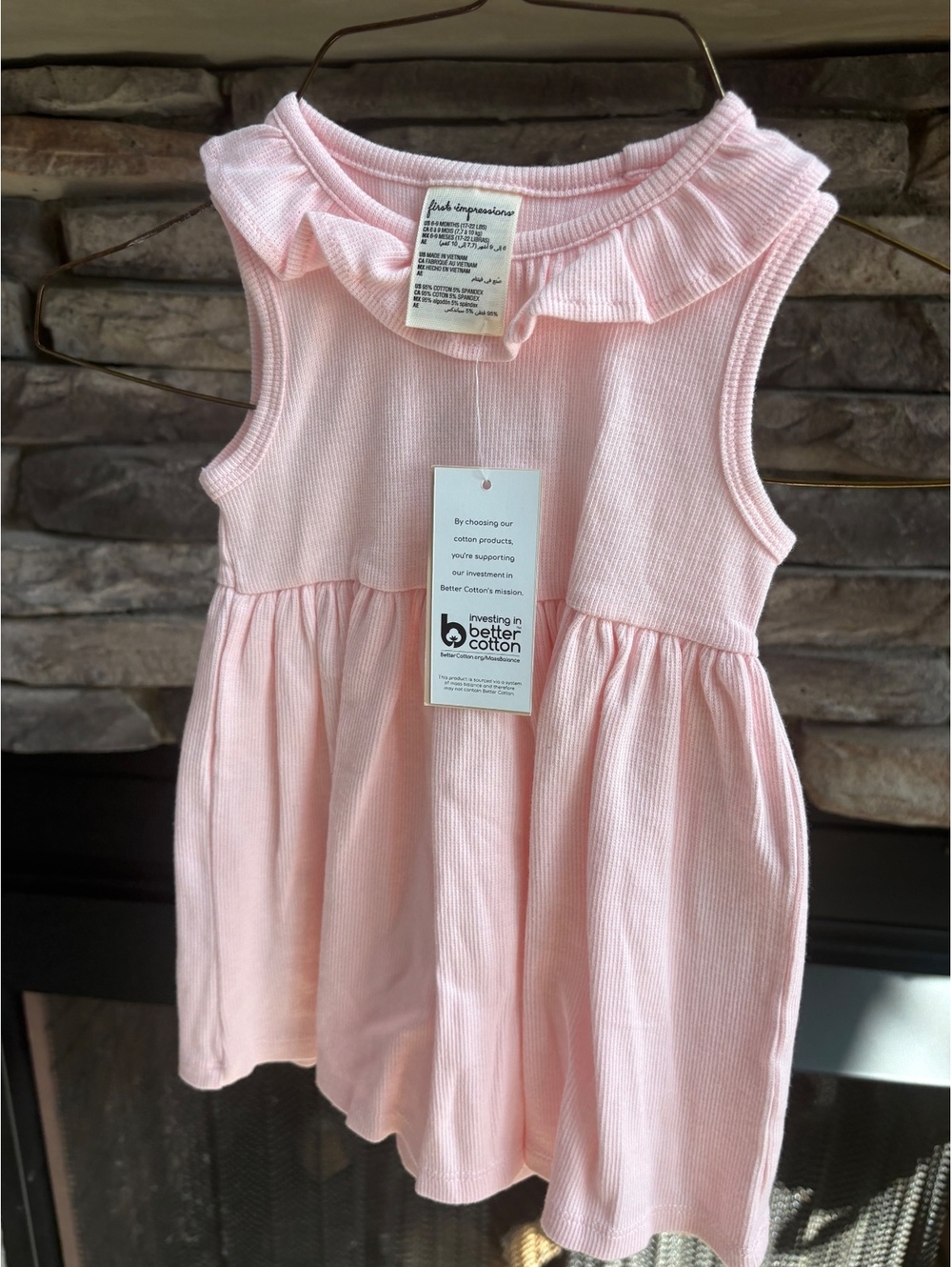 New First Impressions Pink Sleeveless Baby Dress 6-9 months Baby Girls